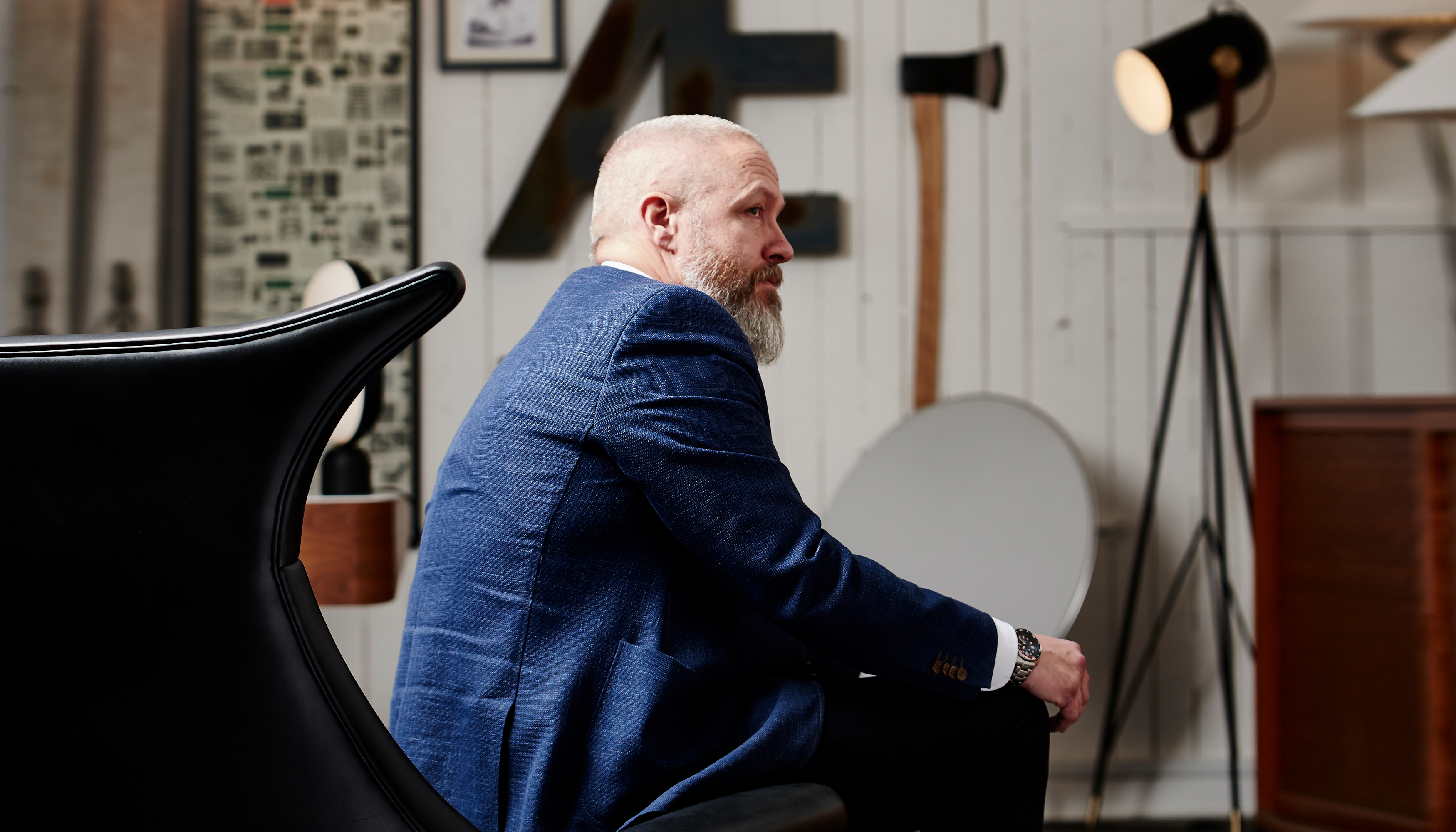 CEO Kim Weckstrøm Jensen på hans kontor i virksomheden Le Klint