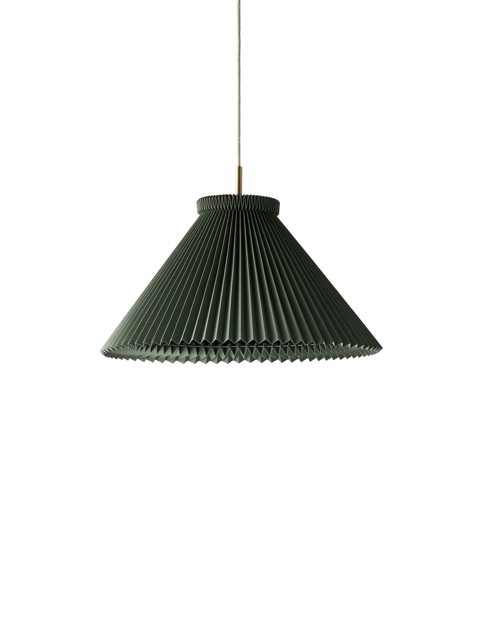 Leklint1 Pendant 30Cm Mossgreen Paper Brass Packshot1